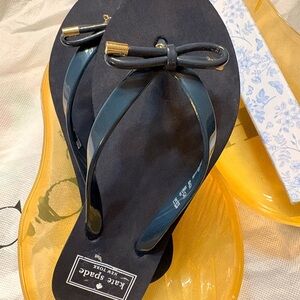 Kate Spade Black Sandals with Gold Accents